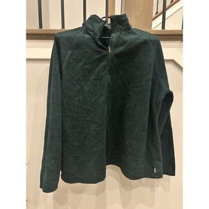 Woolrich Womens Green Wide Wale Corduroy Full Zip Vest X-Large Vintage